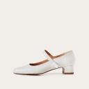 Dora Low Heels, glossy white OUTLET